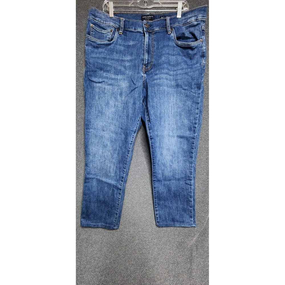 Lucky Brand 412 Men's Jeans 38x32 Athletic Slim Fit Medium Wash Denim Los Angele